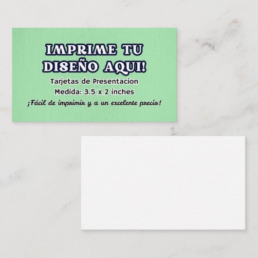 100 Tarjetas de Presentacion para negocio 名刺 (正面/裏面)