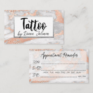 100 Tattooアーティストアポイントメントリマインダーバラ大理石 名刺