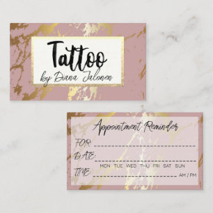 100 Tattooアーティストアポイントメントリマインダーバラ大理石 名刺