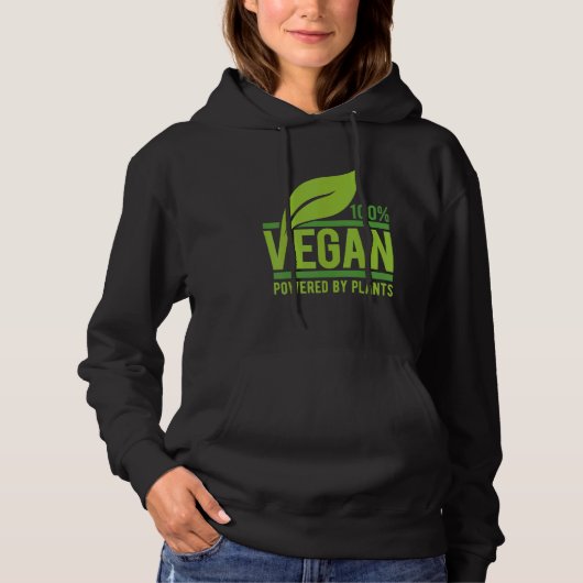 100 Vegan Powered By Plants Vegan Vegetarianism Ve パーカ (正面)