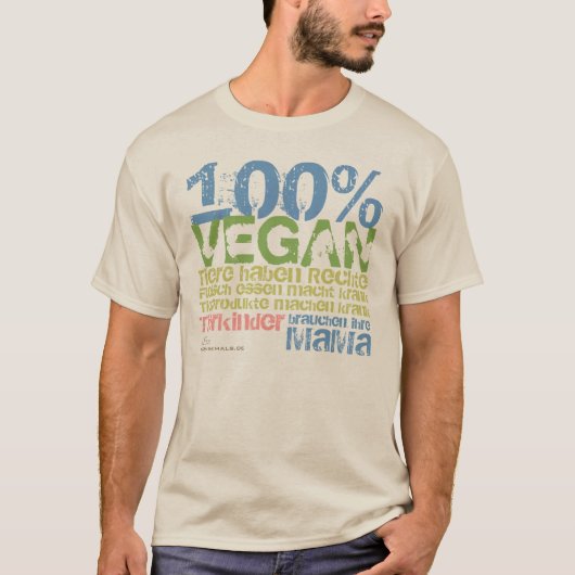 100% VEGAN -/- Tシャツ (正面)