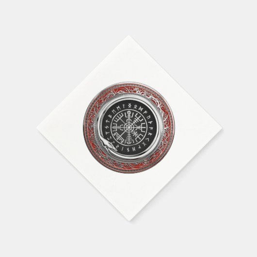 [100] Vegviser -バイキングシルバー魔法Runic Compass スタンダードカクテルナプキン (角)