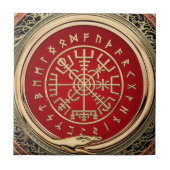 [100] Vegviser -バイキング金ゴールド魔法Runic Compass タイル (正面)