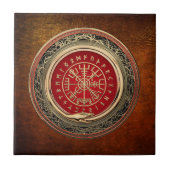 [100] Vegviser -バイキング金ゴールド魔法Runic Compass タイル (正面)