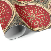 [100] Vegvisir -バイキングの金ゴールドの魔法のRunicコンパス ラッピングペーパー (ロールコーナー)