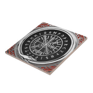 [100] Vegvisir -バイキングシルバー魔法ルーンコンパス タイル