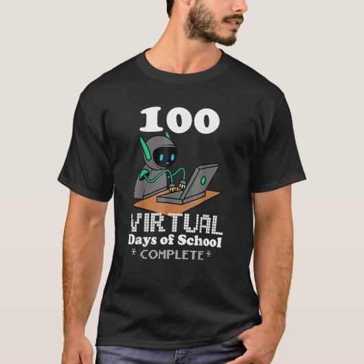 100 Virtual Days Of School Remote Learning Elearni Tシャツ (正面)