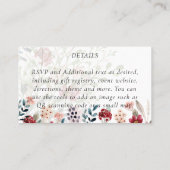 100 x埃っぽいブルーブルゴーニュフローラ結婚の詳細 名刺 (裏面)