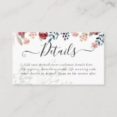 100 x埃っぽいブルーブルゴーニュフローラ結婚の詳細 名刺 (正面)