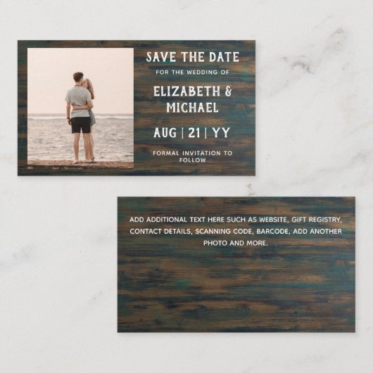 100 x BUDGET写真救日付素朴木材 ノートカード (正面/裏面)