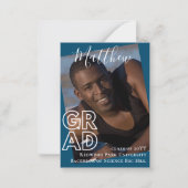 100 x BUDGET卒業のお知らせ写真モダン ノートカード (正面)