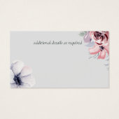 100 x Navy Blue Coralフローラスクリプト日付の保存 (裏面)