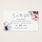 100 x Navy Blue Coralフローラスクリプト日付の保存 (正面)