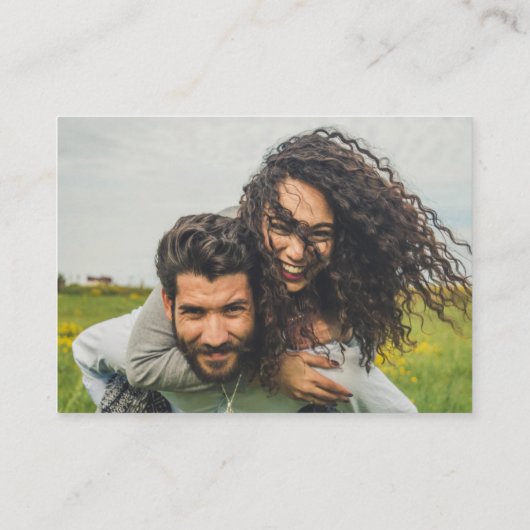 100 x QRコードウェディングRSVPユーカリ写真予算 名刺 (裏面)