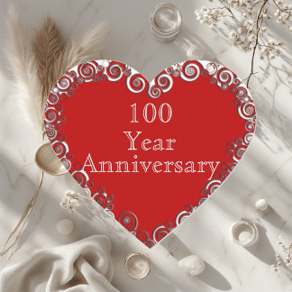 100 Year Anniversary Milestone Romantic Modern ハートシール
