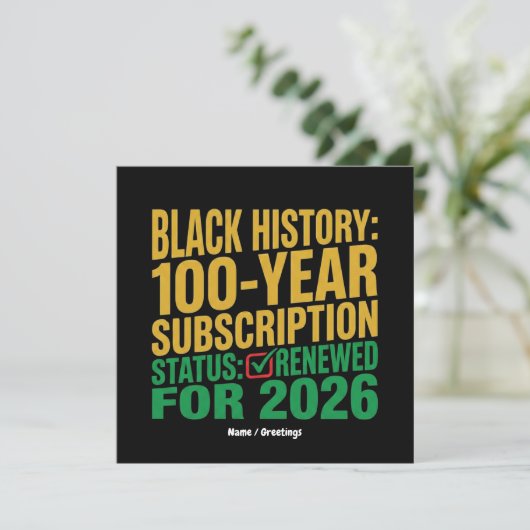 100-Year Black History Subscription Status Renewed 招待状 (スタンド正面)