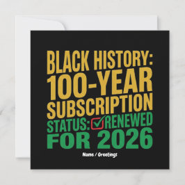 100-Year Black History Subscription Status Renewed 招待状