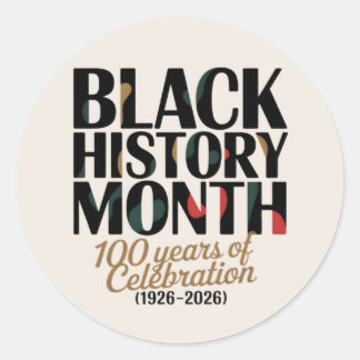 100 year celebration black history month 2026 ラウンドシール