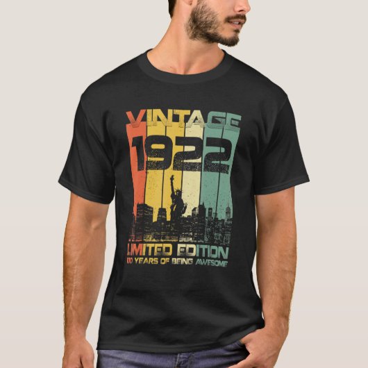 100 Year Old Vintage 1922 100th Tシャツ (正面)