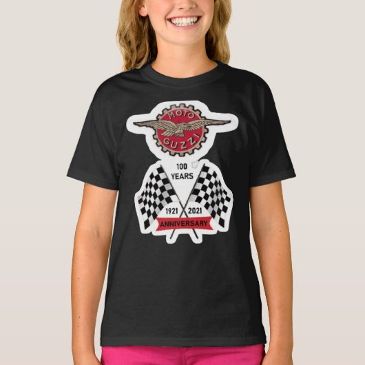 100 Years Anniversary Moto Guzzi Logo  Merch and A Tシャツ (正面)