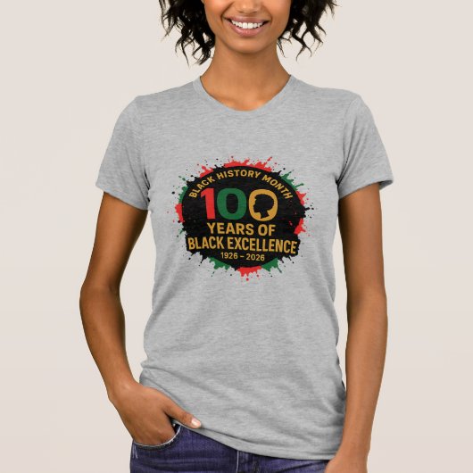 100 Years of Black Excellence – Black Pride Tシャツ (正面)