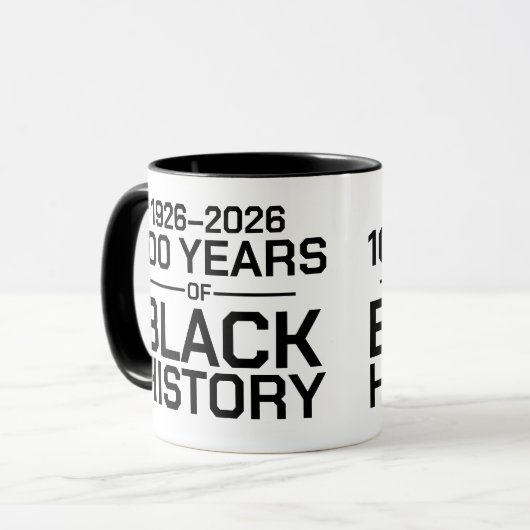 100 Years of Black History Typography マグカップ (正面左)