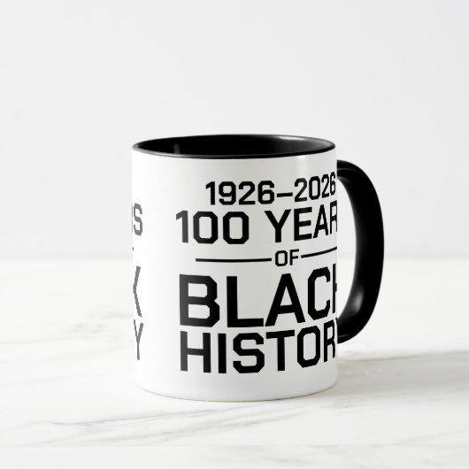 100 Years of Black History Typography マグカップ (正面右)