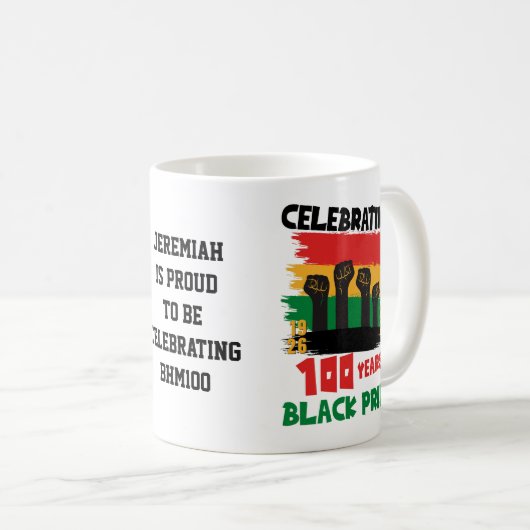 100 Years Souvenir Centennial Black History Month コーヒーマグカップ (正面右)