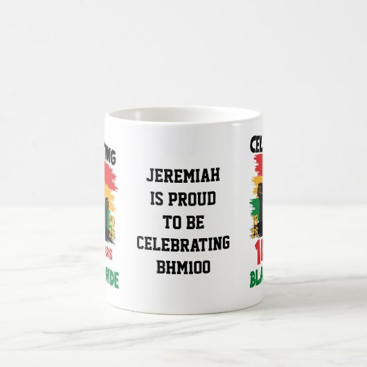 100 Years Souvenir Centennial Black History Month コーヒーマグカップ (中央)