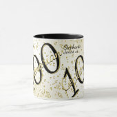 100 Yrsセンテナリア誕生日ブラック/金ゴールド文字 マグカップ (中央)