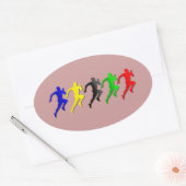 100m 200m 400m 800mランナ走ーズ走 楕円形シール (封筒)