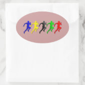 100m 200m 400m 800mランナ走ーズ走 楕円形シール (バッグ)