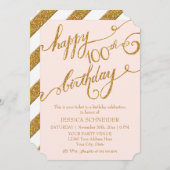 100thの第百誕生会のお祝い 招待状 (正面/裏面)