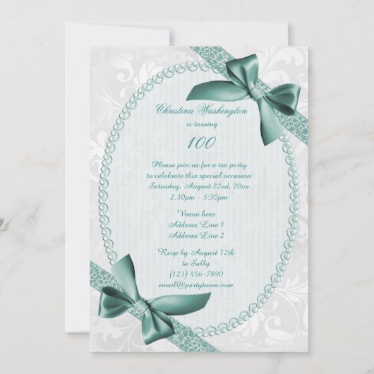 100thダマスク織および弓誕生会 招待状 (裏面)