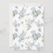 100thバースデーパーティーダスティーエレガントブルーフローラ 招待状 (裏面)