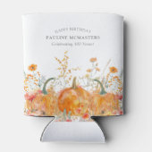 100thバースデーパーティーパンプキンワイルドフラワーカスタム 缶クーラー (裏面)