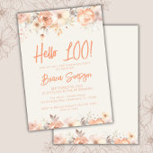 100thバースデーパーティーピーチベージュアイボリーフローラ 招待状