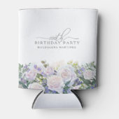 100thバースデーパーティーブルーホワイトフローラカスタム 缶クーラー (正面)