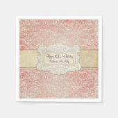 100thバースデーパーティーヴィンテージフランスのリージェンシーレース スタンダードカクテルナプキン (正面)