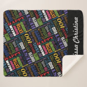 100thバースデーパーティー特別モノグラムパーソナライズされた シェルパブランケット (正面(横))