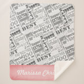 100thバースデーパーティー特別モノグラムパーソナライズされた シェルパブランケット (正面)