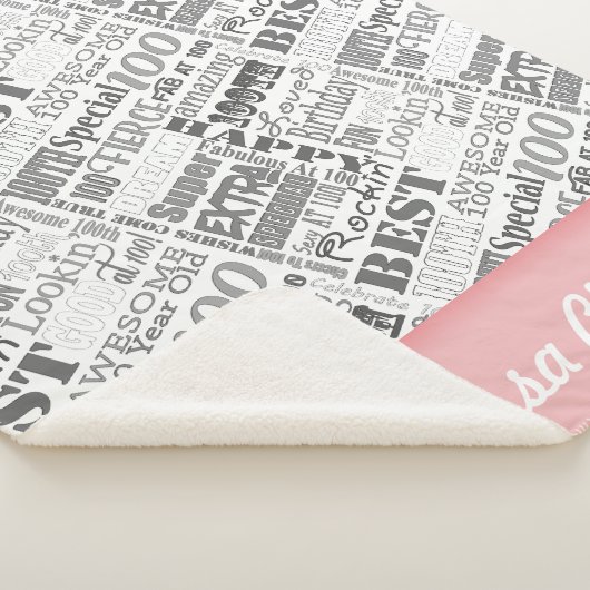 100thバースデーパーティー特別モノグラムパーソナライズされた シェルパブランケット (3/4)