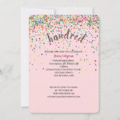 100thバースデーパーティー紙吹雪招待状 招待状 (正面)