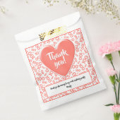 100th乱数パターンコーラル/ホワイト フェイバーバッグ (封をした状態)