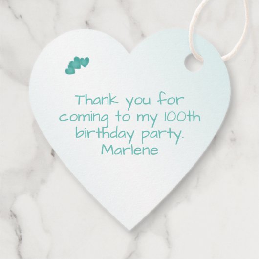 100th乱数パターンティール（緑がかった色）/白 フェイバータグ (裏面)