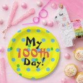 100th学校のお祝いの紙皿の日 ペーパープレート (パーティー)