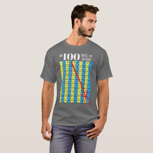100th学校のTシャツ100sの図表の先生の人の日 Tシャツ (正面フル)
