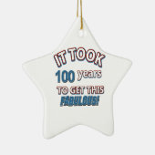 100th年の誕生日のデザイン セラミックオーナメント (右)