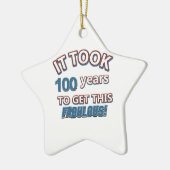 100th年の誕生日のデザイン セラミックオーナメント (左)