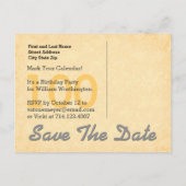 100th日付を保存ダークグレー金ゴールド星G80D 案内ポストカード (裏面)